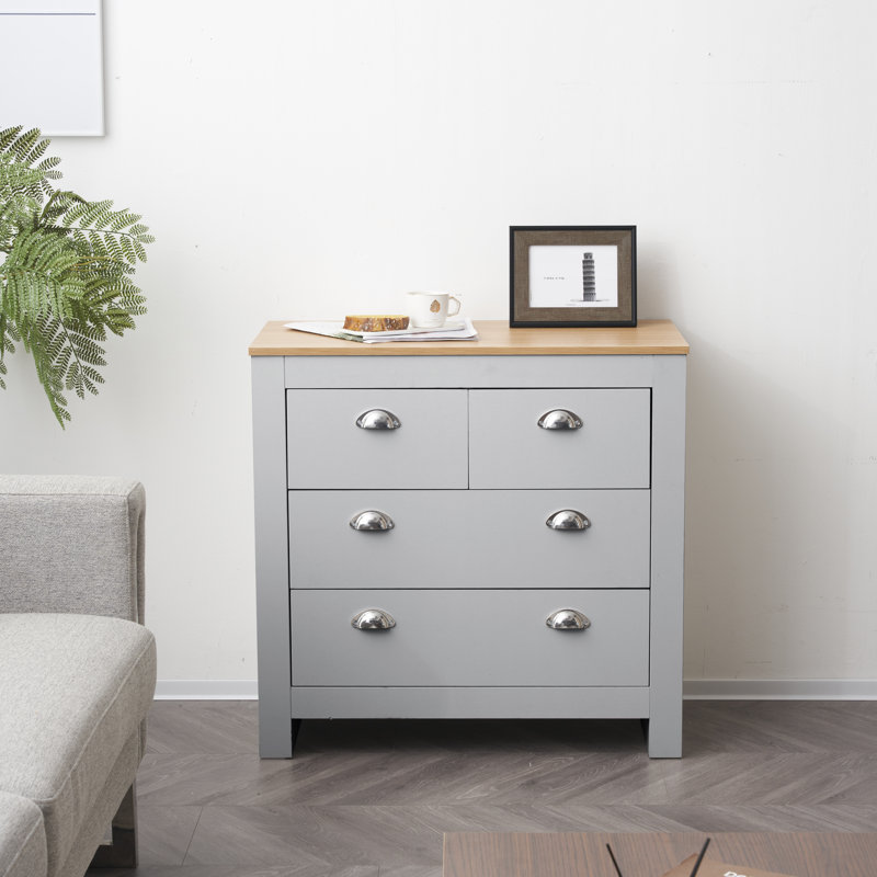 Amarelis 79cm W Chest of Drawers, Grey/Oak