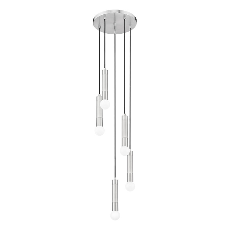 Lustre Lipman, 5 lumières, Nickel brossé
