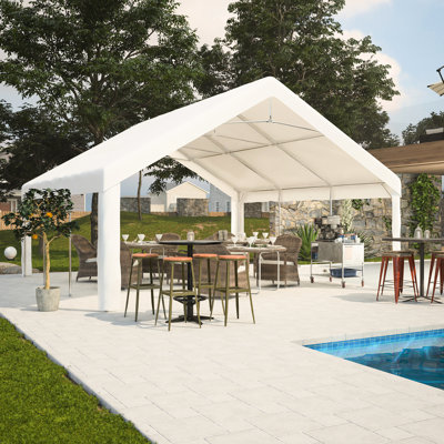 Tente de réception robuste de 20 x 20 pi - Abri extérieur spacieux pour diverses occasions. Parois latérales détachables, 2 sacs de rangement. Imperméable, coupe-vent. Idéal pour les fêtes, les mariages, le camping, l'auvent de patio de jardin