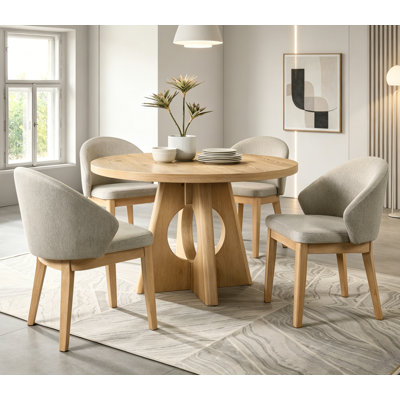 Ensemble de salle à manger 5 pièces en bois d'hévéa