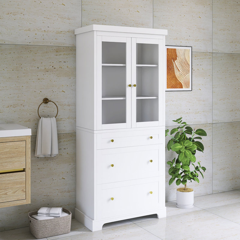 Armoire autoportante de 70 po de hauteur avec tablettes réglables, Blanc