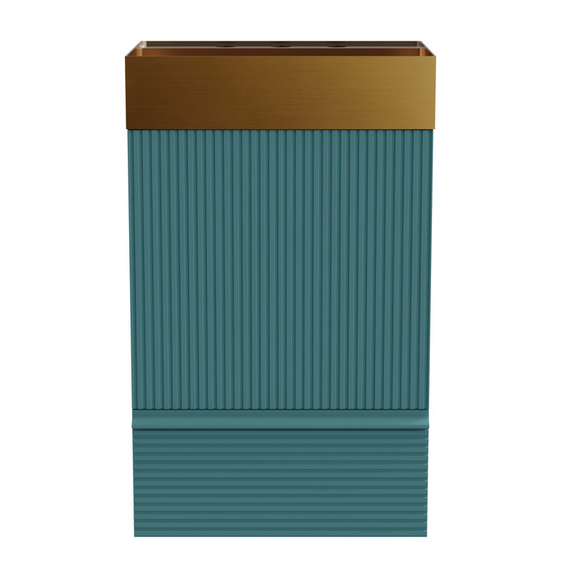 Armoire de salle de bain autoportante moderne avec lavabo intégré pour des salles de bain élégantes, Turquoise