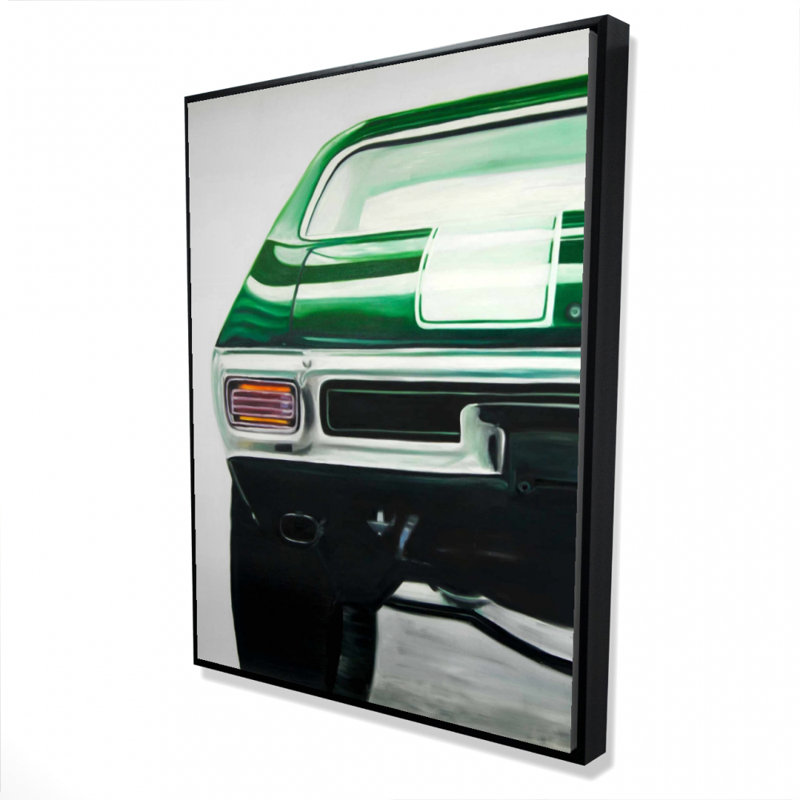 Classic Dark Green Car Print On Canvas
