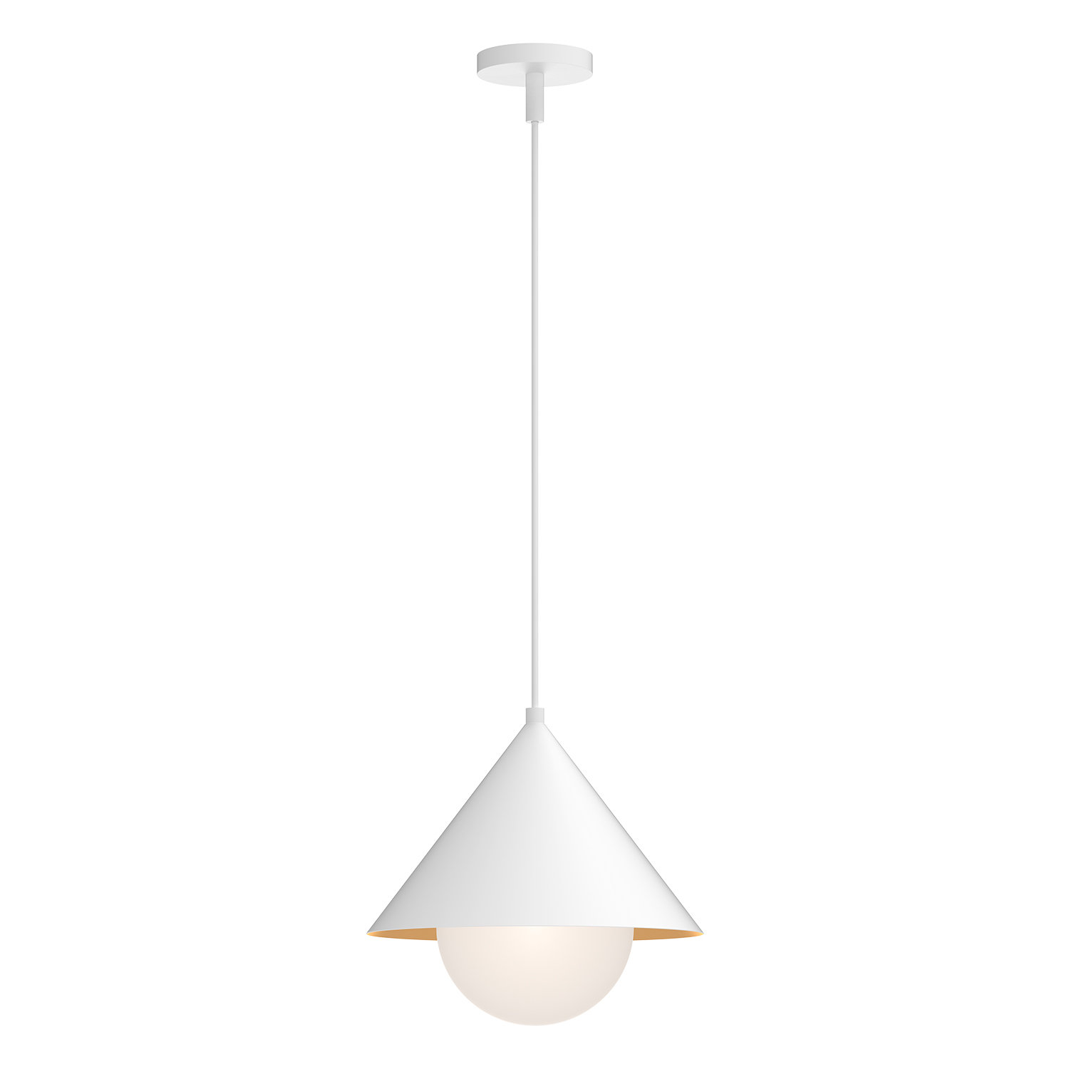 Ireland Single Light Pendant, White/Opal Glass