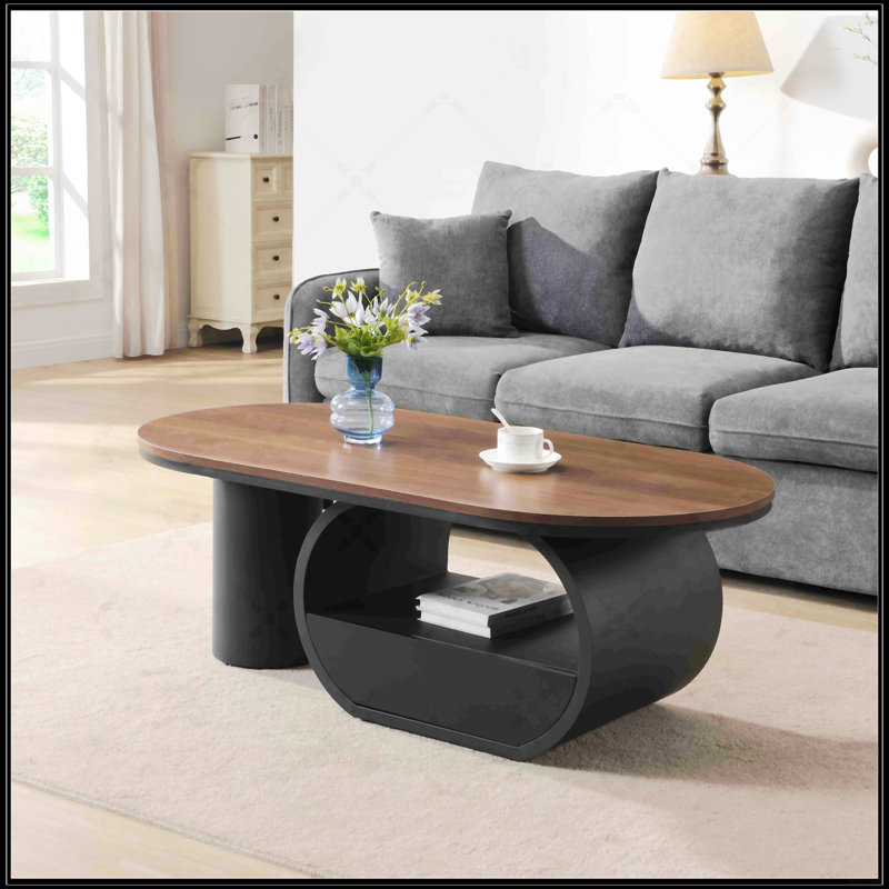 Table basse Luxury, Brun, Noir, Bois