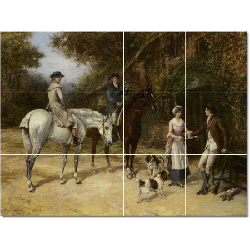 Carreau de céramique décorative 24 po x 18 po 6 po x 6 po, Heyy Hardy Horse W22491