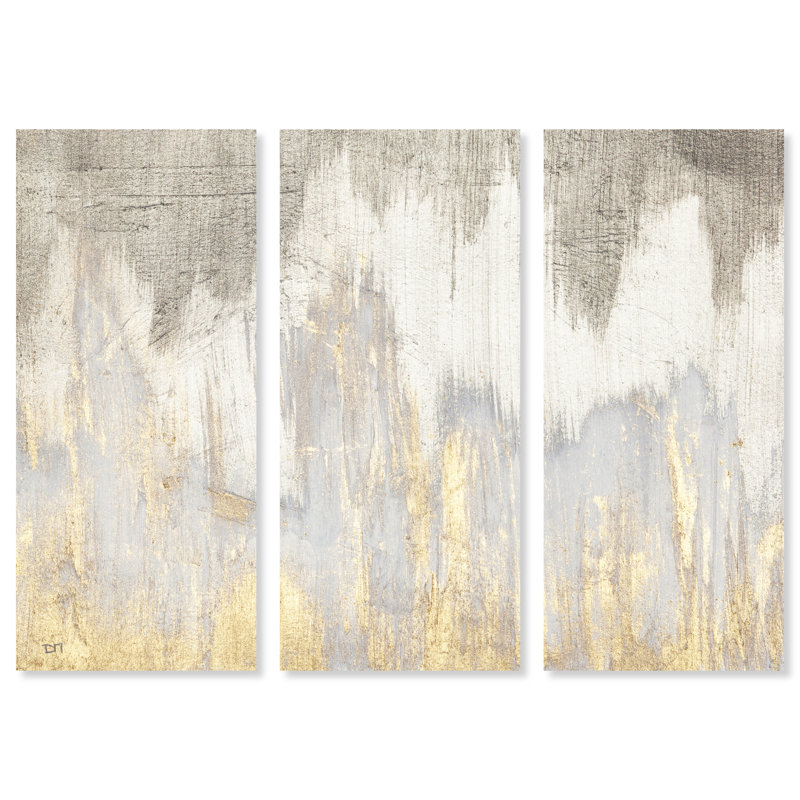 Golden Abstract Caves - Peinture