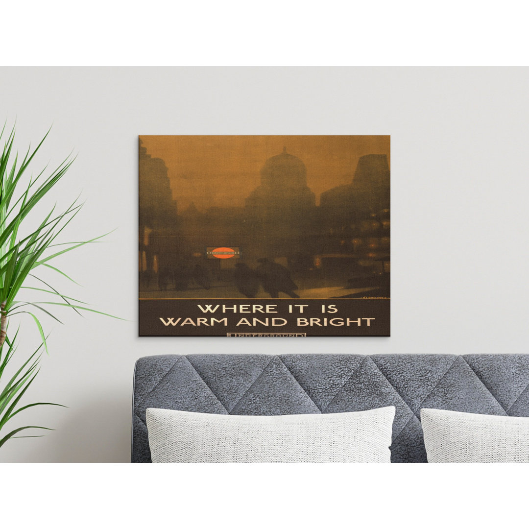 Vintage Underground Canvas Wall Art, London Subway, Gallery Wrapped Print, Ready to Hang, Archival Quality, Statement Piece