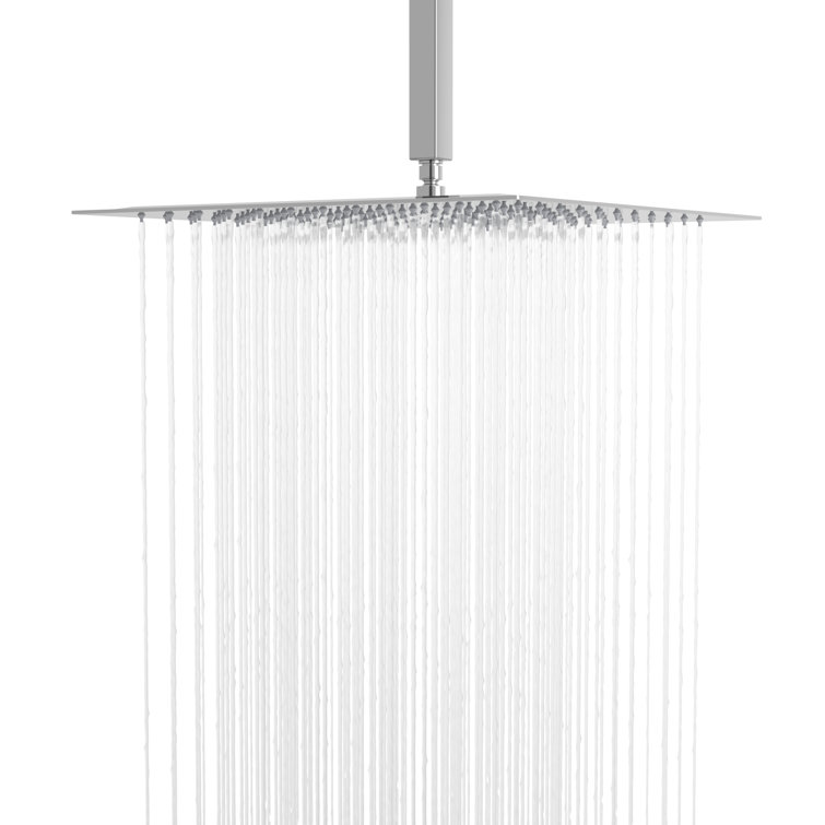 16" Ceiling Mount Ultra Thin Rainfall Shower Head 2.5 GPM Square Overhead Shower