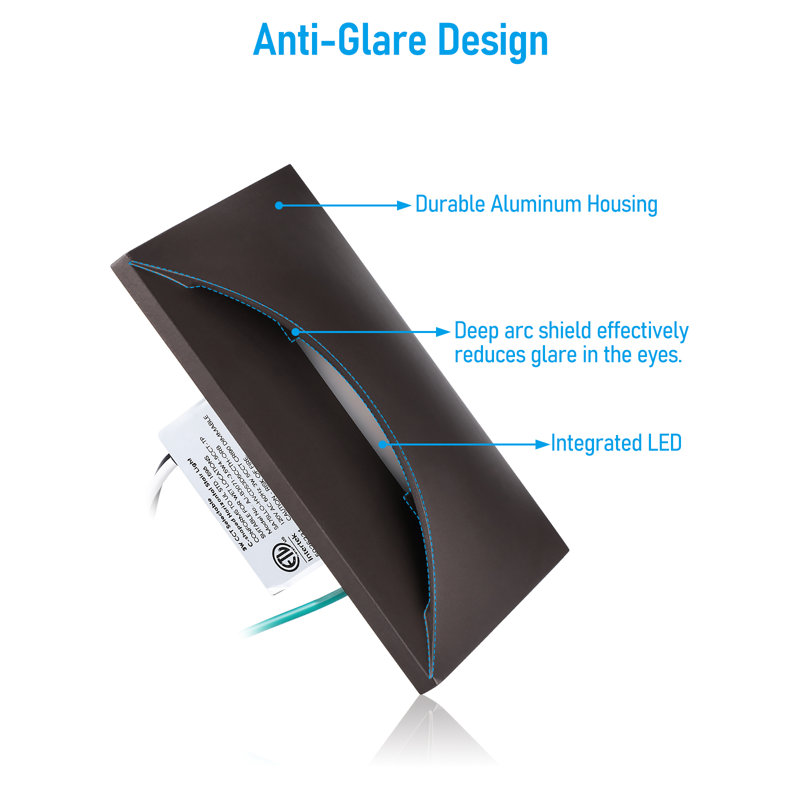 Marches en aluminium à DEL à intensité variable imperméable IP65 5CCT bronze huilé