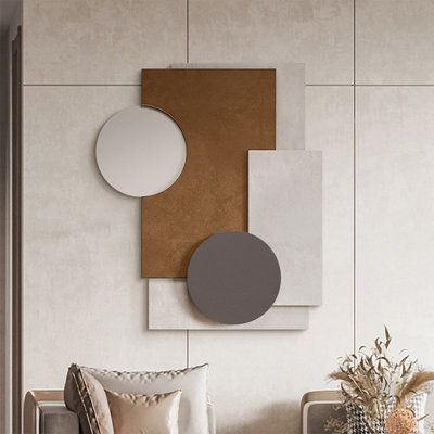 Art mural en grès géométrique Russet Brown