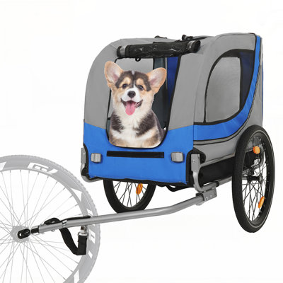 Large Folding Bike Trailer for Dogs with 66LB Capacity, All-Terrain Pet Carrier, Durable Steel Frame for Outdoor Adventures