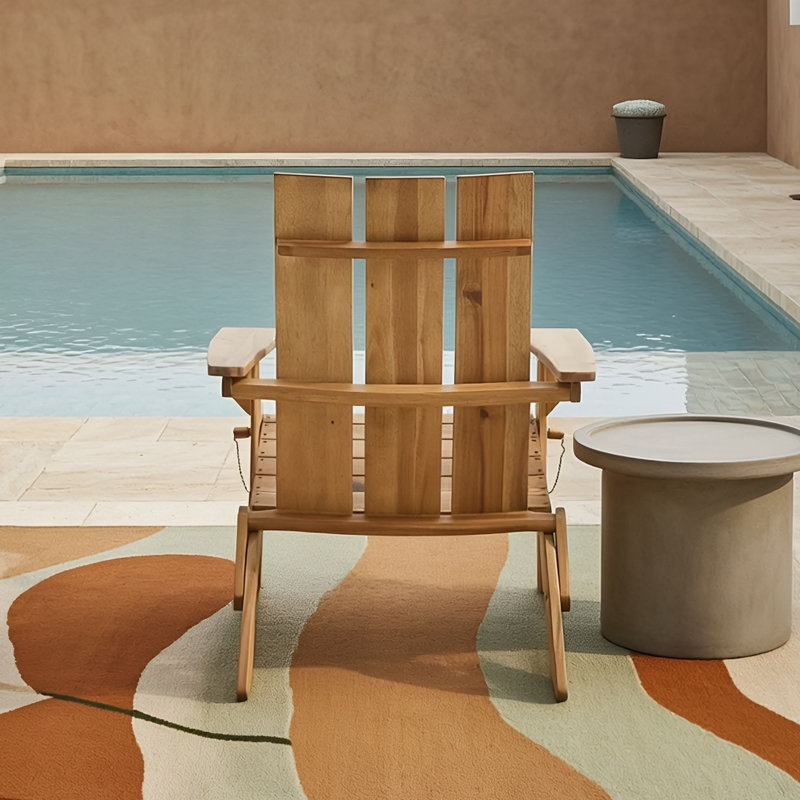 Chaise Adirondack pliable avec accoudoirs, Naturel