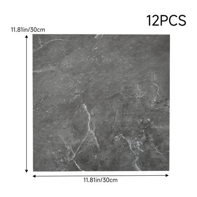 Self-Adhesive Grey Marble PVC Floor Tiles,