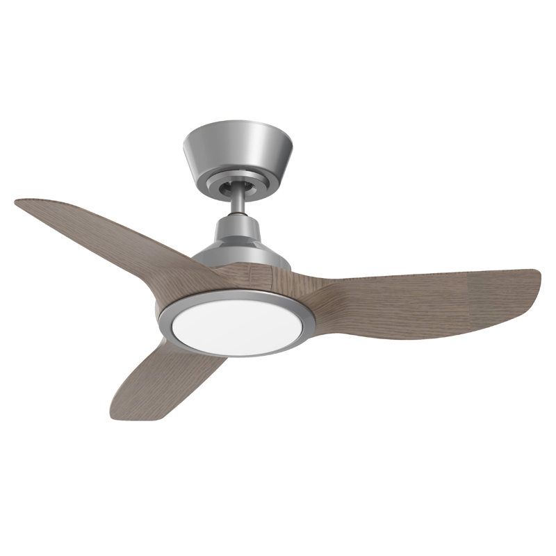 Ventilateur de plafond 36 "avec lumière, Silver/Brown Wood