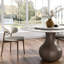 Ensemble de salle à manger 5 pièces pour 4 chaises de table rondes en faux marbre noir-789138353-789138355-786087776