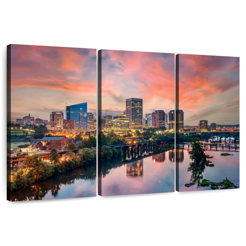 Syd Richmond City Sunrise, 48" H x 74" W