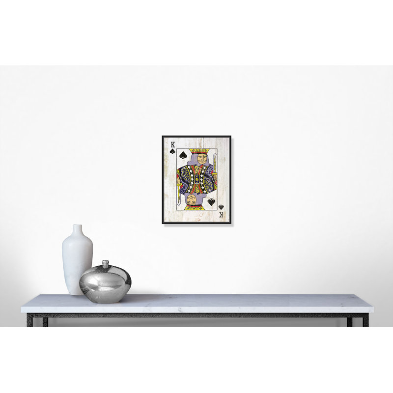 King of Spades 1 Piece Floater Frame Wall Art on Canvas, 71cm H x 56cm W x 5.1cm D