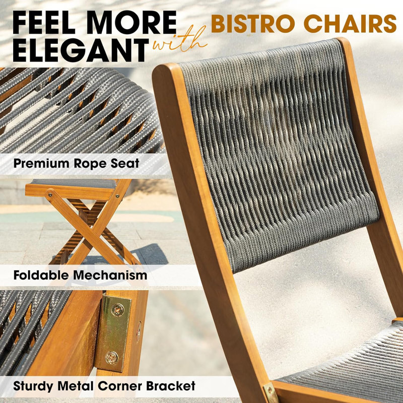 Ensemble bistro extérieur L 22,82 po Sakari, Gris