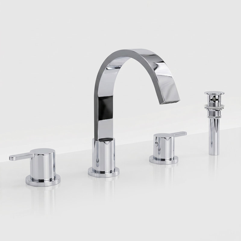 Widespread Bathroom Faucet 3 Hole, 2-Handle Bathroom Sink Faucet with Drain Assembly, Chrome