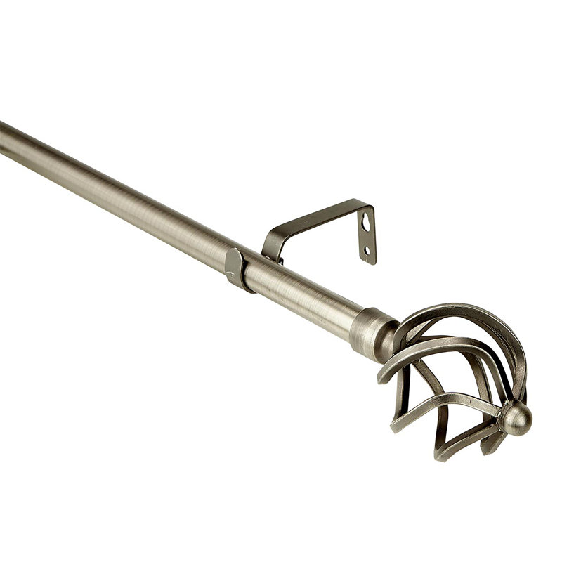 Eckard Adjustable Single Curtain Rod, 6.85" H x 53.74" W x 9.72" D