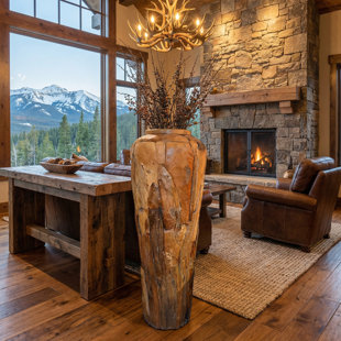 Handmade Solid Wood Floor Vase