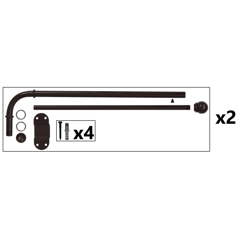 Tringle à rideaux simple Pennie, H 0,5 po x l 24 po x p 0,5 po, Bronze