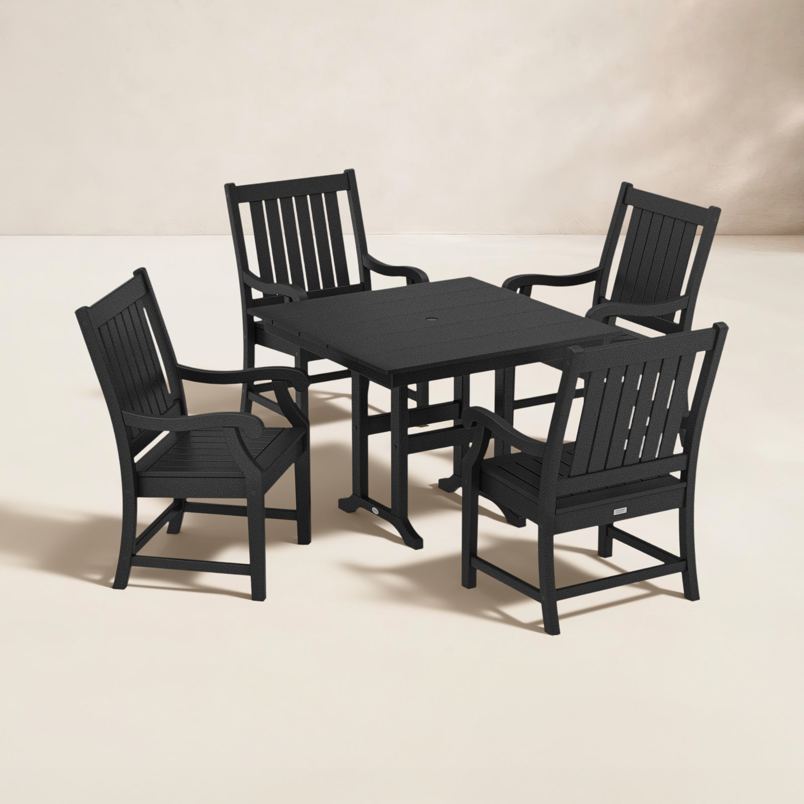 POLYWOOD® Verlyn 38" Patio Dining Set, Black