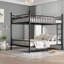 Lits superposés en métal Queen, barrières de sécurité incurvées, chambre familiale moderne de style industriel-573565416