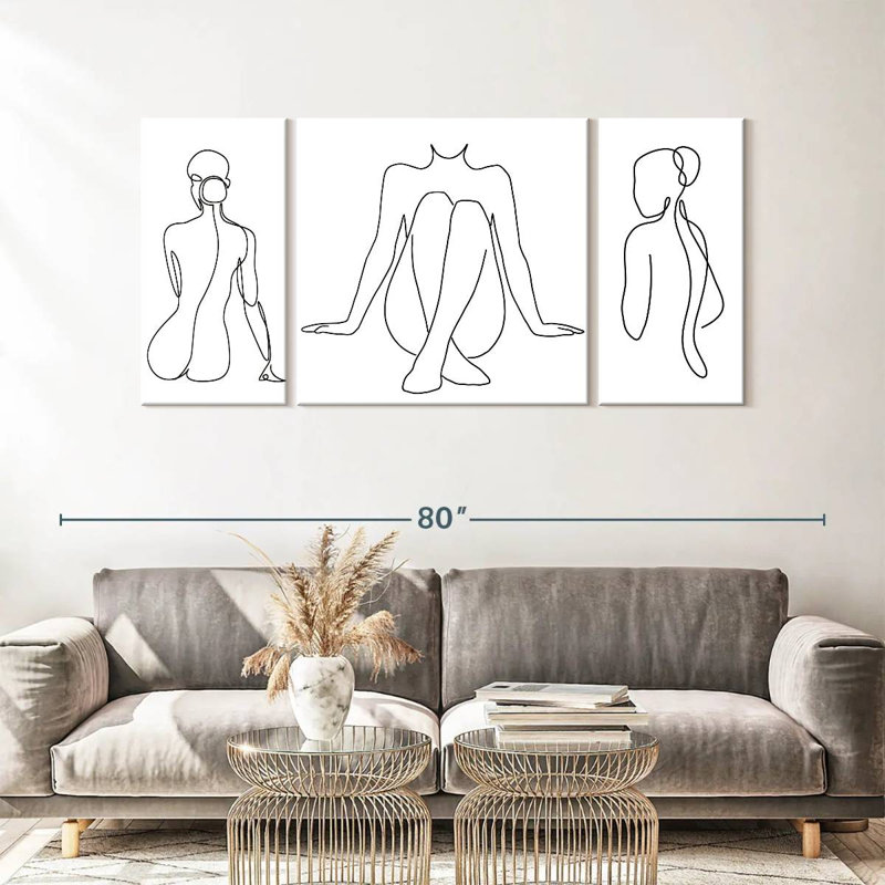 «Woman Body Silhouette», reproduction sur toile, H 30 po x l 63 po x 1,25 po