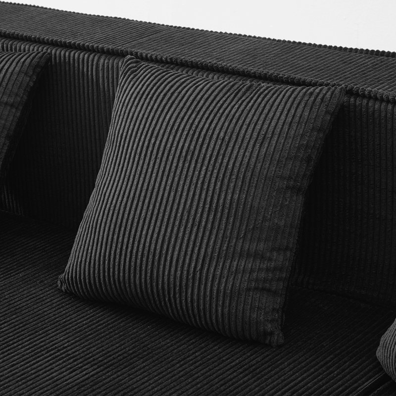 Canapé modulaire de 130 po, Noir