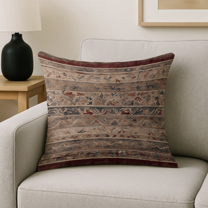 Coussin décoratif intérieur et extérieur Modern, Carré 16 po, Gris abstrait 36
