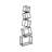 5-Tier Metal Geometric Bookshelf-Modernnarrow Floor Bookcase, Space-Savingorganizer