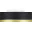 Matte Black and Brass Drum LED Flush Mount with Frosted Glass Shade