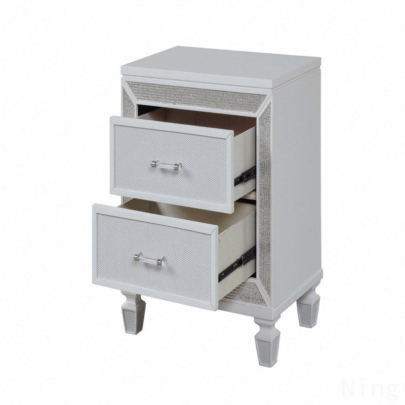 Table de chevet 2 tiroirs, moderne, finition bois