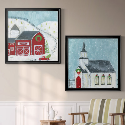 Christmas Barn - ensemble d'impressions 2 pièces