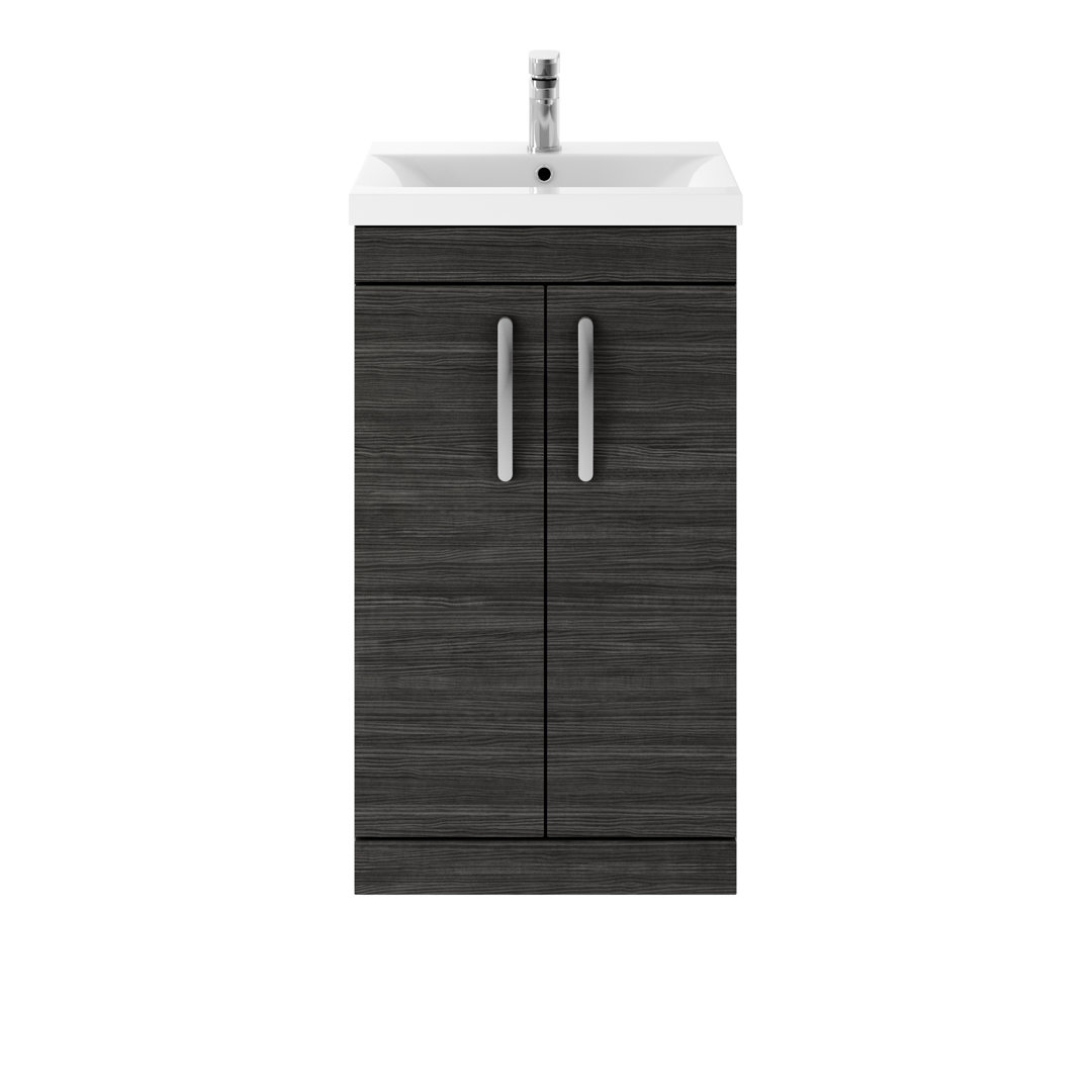 Athena Gloss Grey 500mm Free-standing Single Vanity Unit