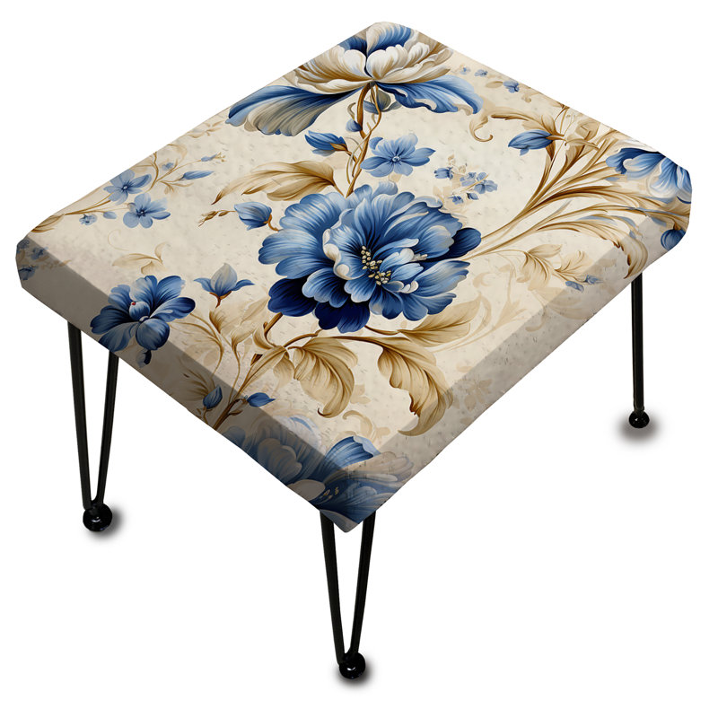 Repose-pieds Cobalt Blue Ornate