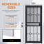 Porte de sécurité en acier gris de luxe Grisham, porte de tempête en fer 32 × 80 pouces, noir-120835125-120835127