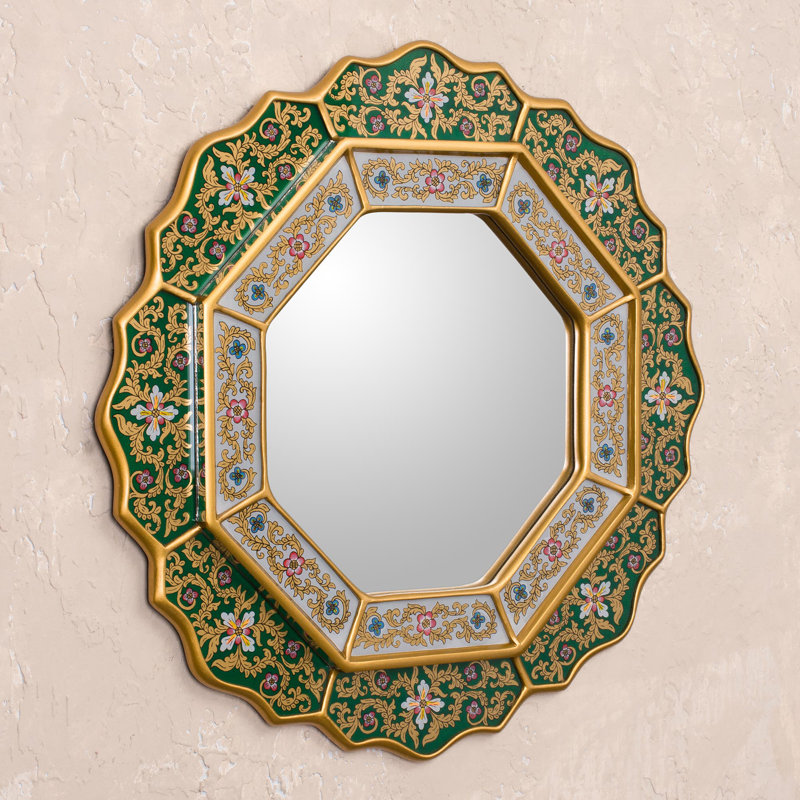 Cristian Scalloped Mirror, Green