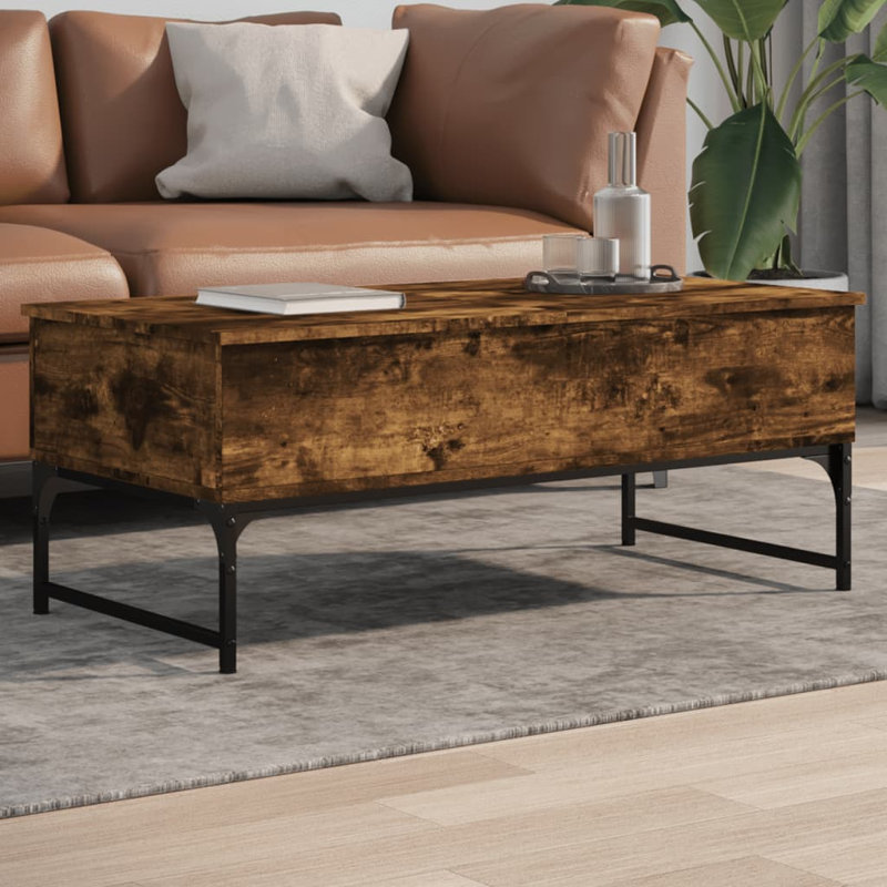 Annabella Lift Top Sled Coffee Table with Storage, Smoked Oak, 40cm H x 100cm L x 50cm W