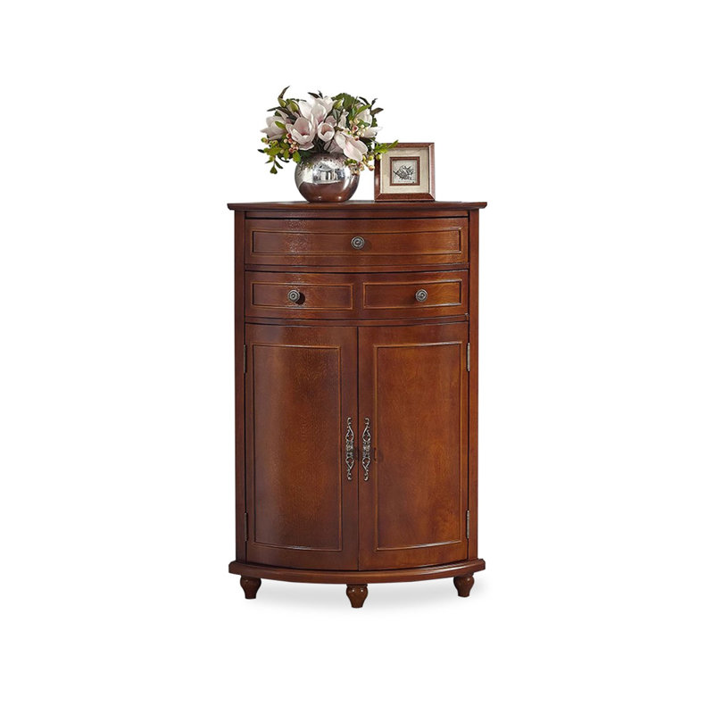 Walnut Solid + Manufactured Wood Corner cabinet