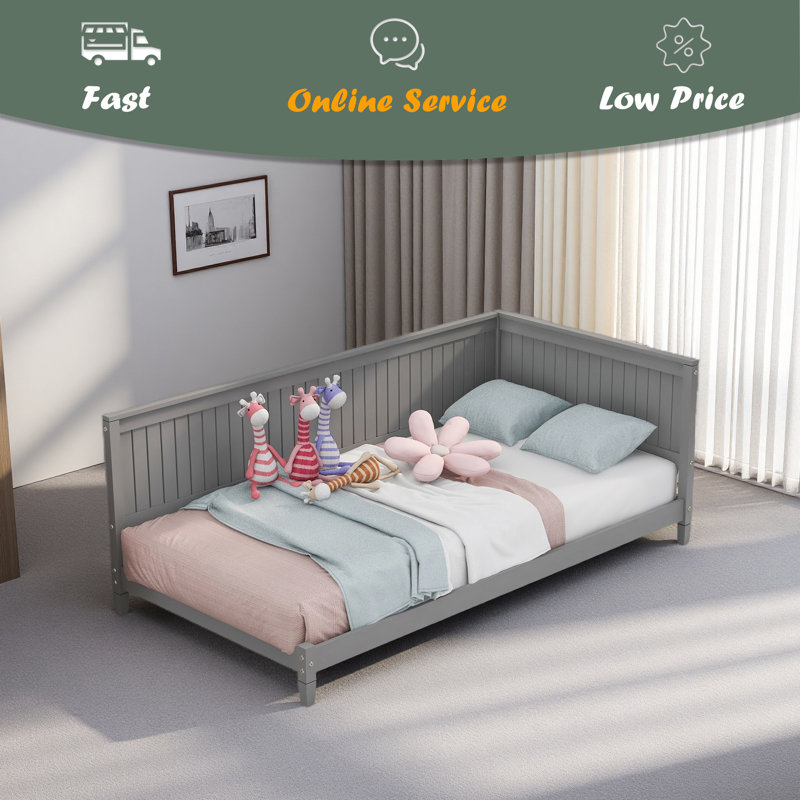 Wood Daybed/Sofa Bed, Twin, Gray