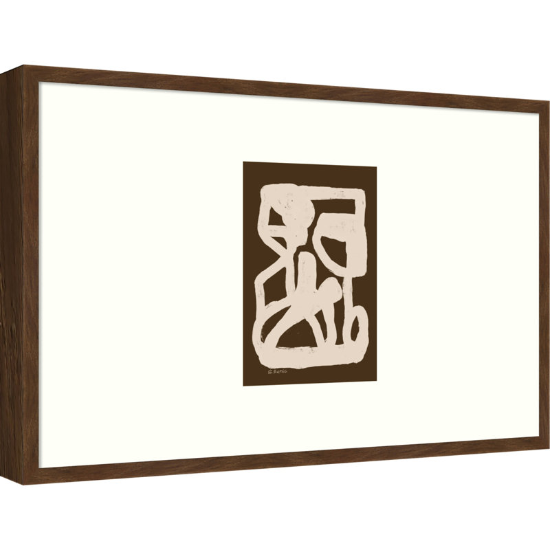 «Brown abstrait» par Sharyn Bursic, reproduction d'art encadrée sur bois, 21 x 33
