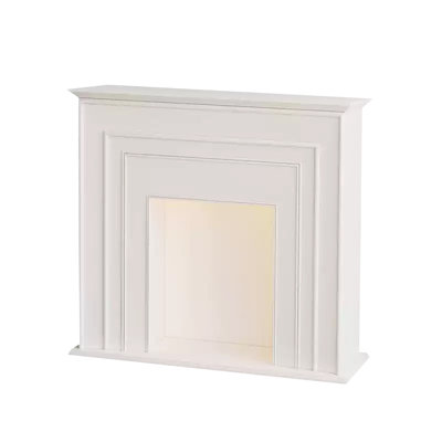 White Manufactured Wood Electric Fireplace