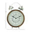 Horloge décorative en bois de manguier avec plateau en forme de cloche