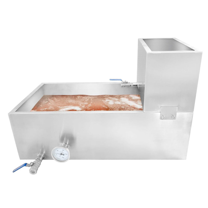 76.2x40.6x48.3 Cm Maple Syrup Evaporator Pan, 304 Stainless Steel Maple Syrup Boiling Pan, 94.6 L Maple Syrup Pan With 3/4 Inch Valve And Thermometer For Making Sweet Maple Syrup