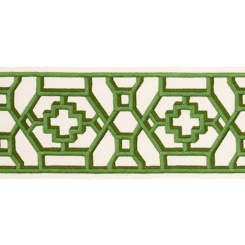 Schumacher x Mary McDonald Zanzibar Trellis Tape, Jade