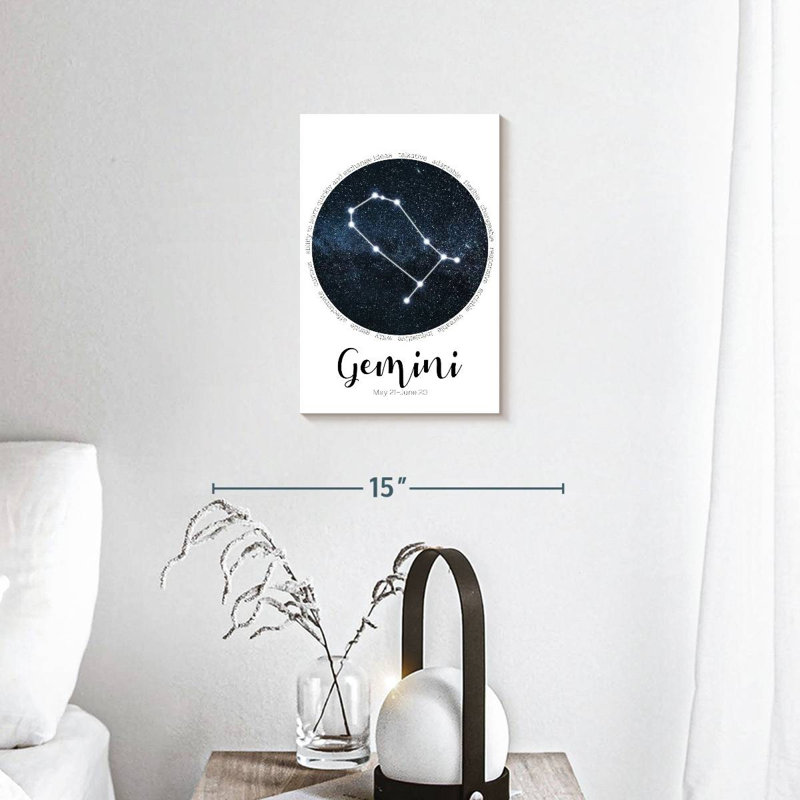 Gémeaux, constellation d'étoiles, H 12 po x l 8 po x P 1 po