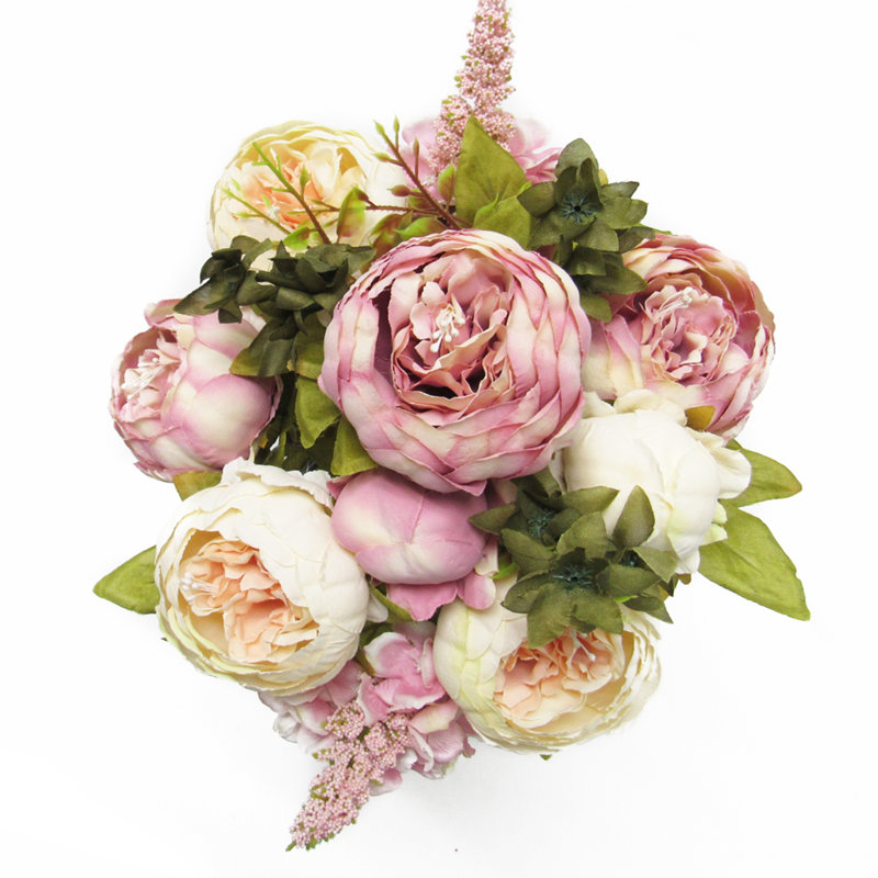 Fabric Peony Arrangement, Champagne Mauve